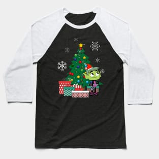 Teen Titans Beast Boy Around The Christmas Tree Baseball T-Shirt